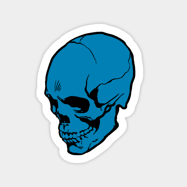 Skull- blue Sticker by deimos-remus